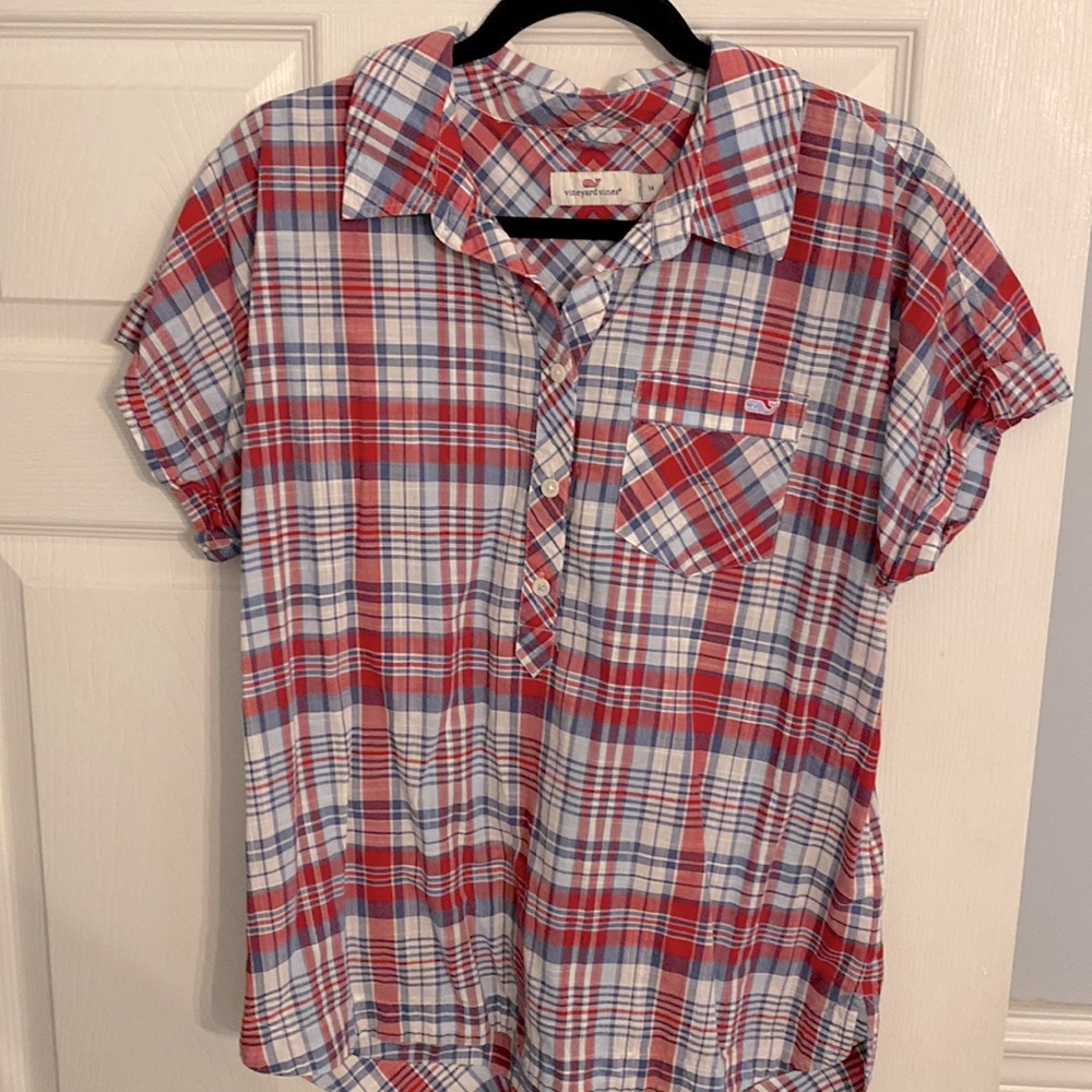 Vineyard Vines plaid blouse